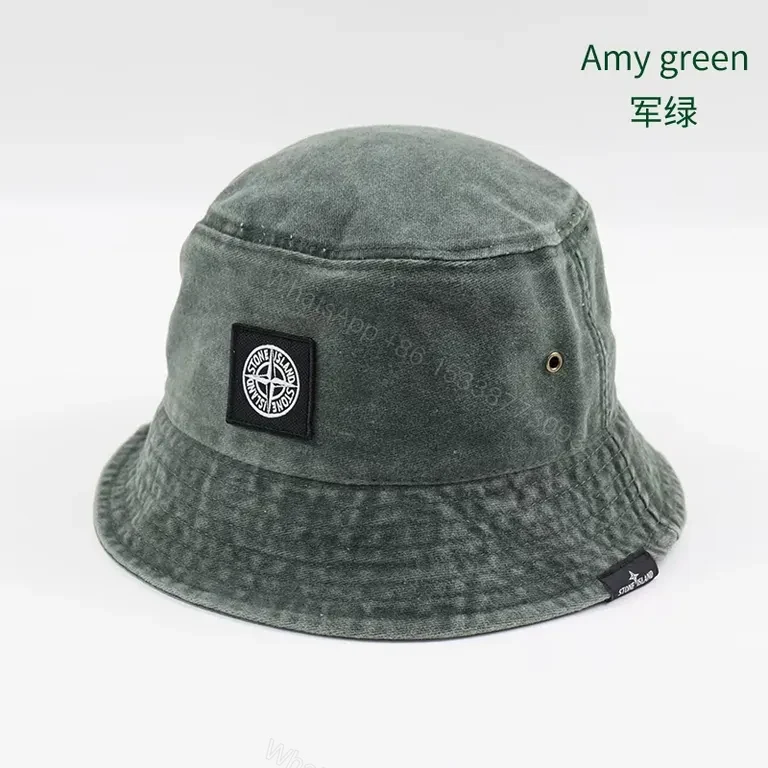 View 3 of Khaki Canvas Bucket Hat with Stone Island Patch â€“ Subtle Luxury