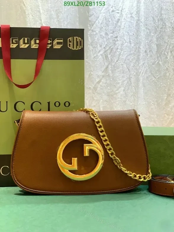 View 9 of Gucci White Blondie Leather Shoulder Bag Dupe ZB11535 – Stylish Chain Strap