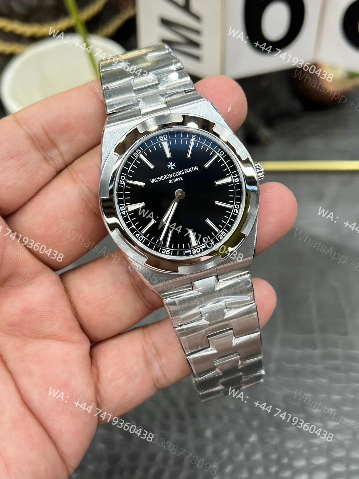 View 4 of Super Clone Vacheron Constantin Overseas 4500V- Black Dial Stainless Steel Watch