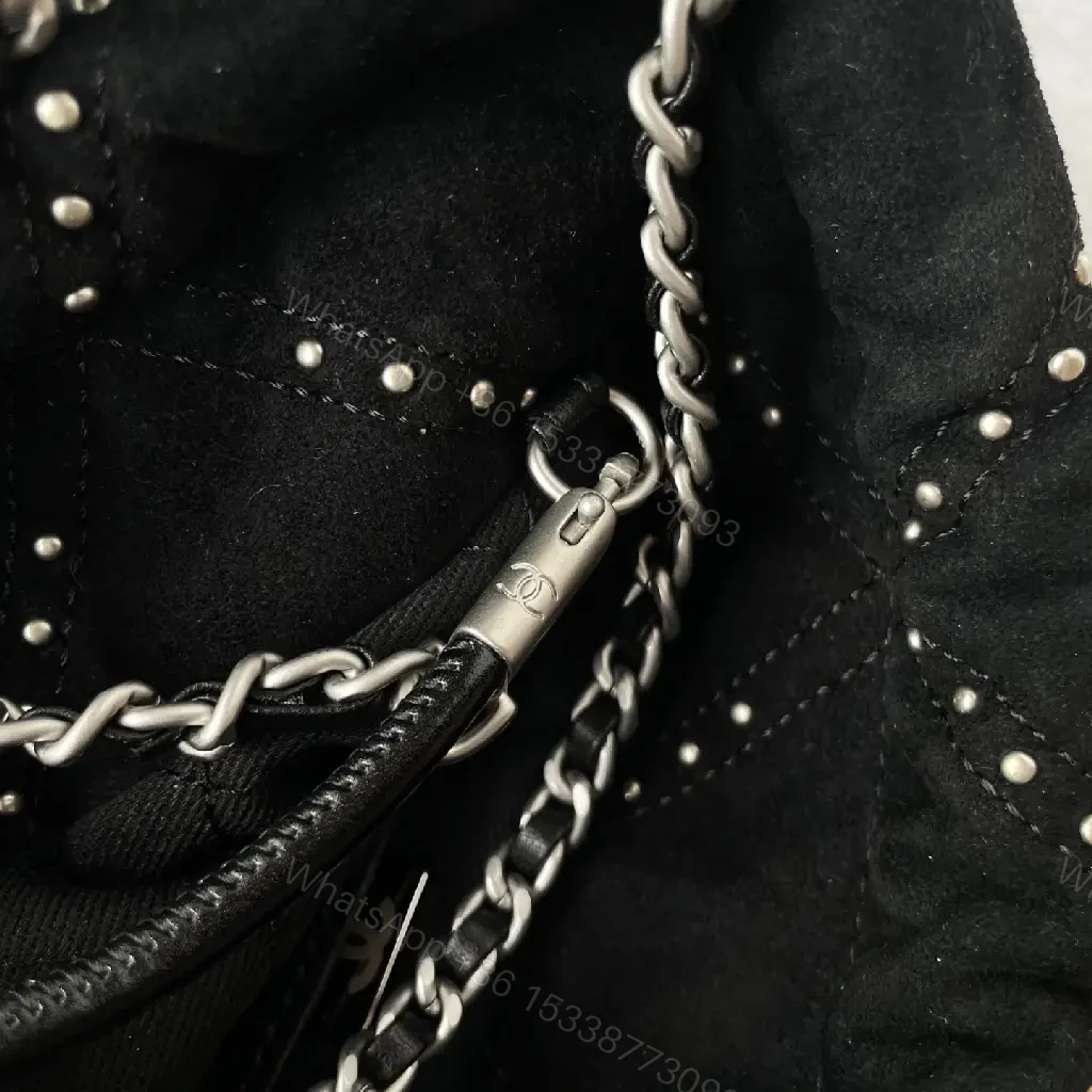 View 2 of Velvet Diamond-Quilted Shoulder Bag, Black, Luxe Style