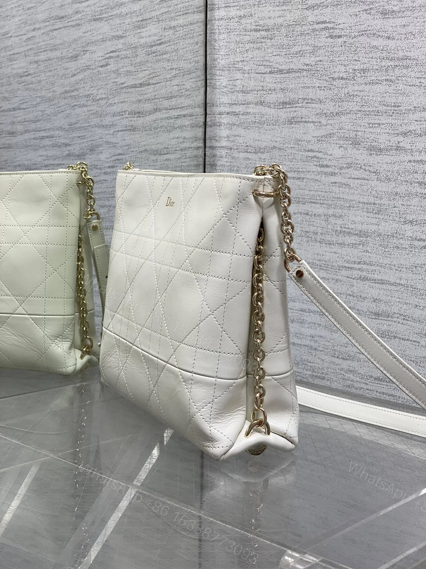 View 4 of Dior Trianon Bag in White Gold Hardware