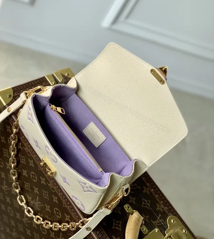 View 7 of Lavender LV-Accent Canvas Mini Bag with Chain Strap