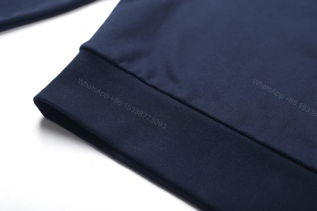 View 2 of Navy Cotton Crewneck with Subtle Moncler Badge Feature