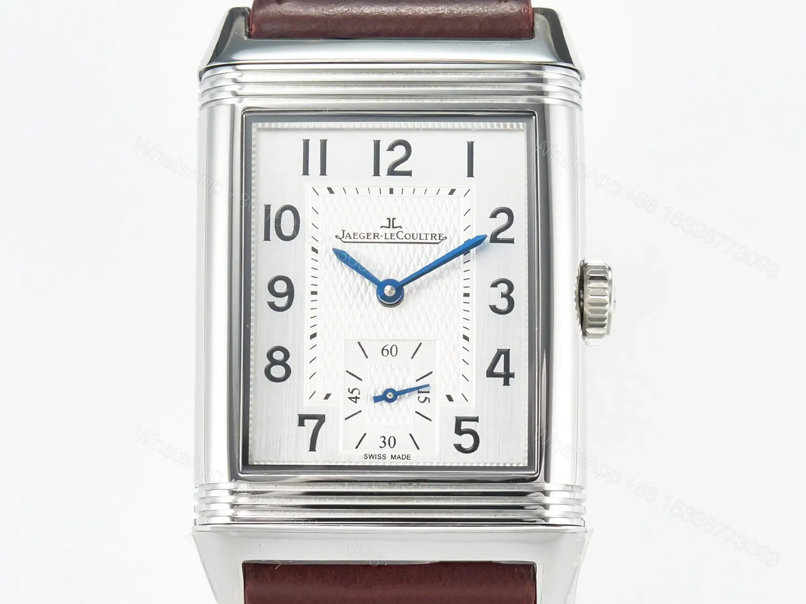 View 8 of Reverso Classic Duoface Small Seconds SS MGF Best Edition White Guilloché Dial on Red Leather Strap A854A