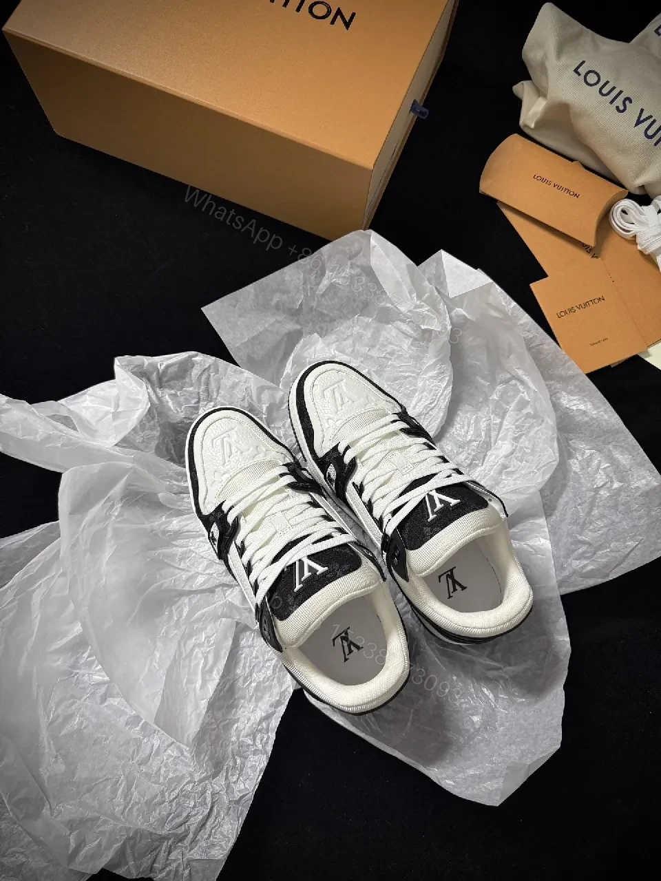 View 7 of Bold Contrast Leather Sneaker with Structured Texture