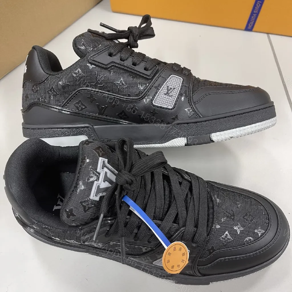 View 7 of Patterned Black Sneakers with Subtle Designer-Inspired Details