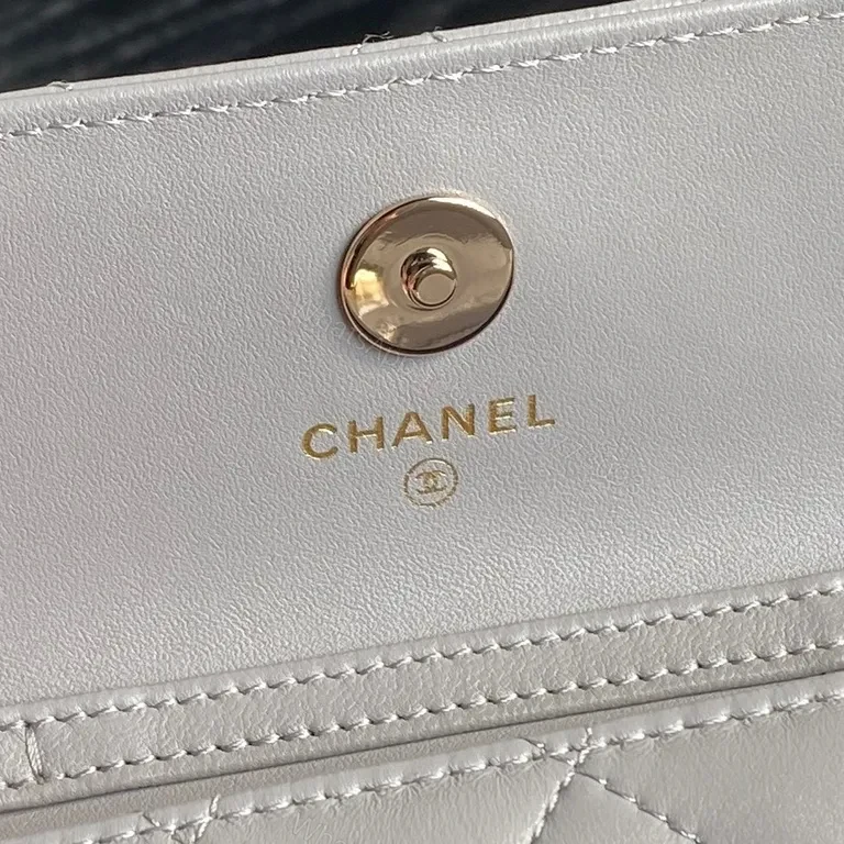 View 4 of Compact Quilted Crossbody Bag: Chanel-Inspired Gold Chain Luxury