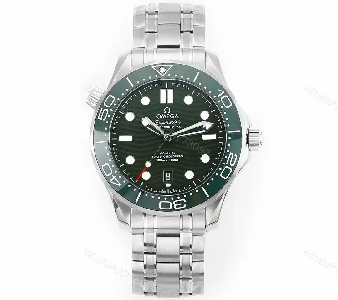 Omega Seamaster Planet Ocean 600m Co-Axial Master Chronometer 42mm Diver’s Watch Black Ceramic Bezel Stainless Steel Case and Bracelet Green Dial with Super LumiNova Luminous Markers — view 1