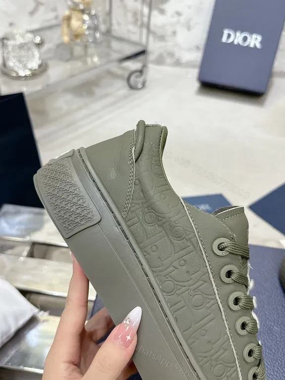 View 2 of Knit-Texture Luxury Low-Top Sneakers with Subtle Dior Detailing