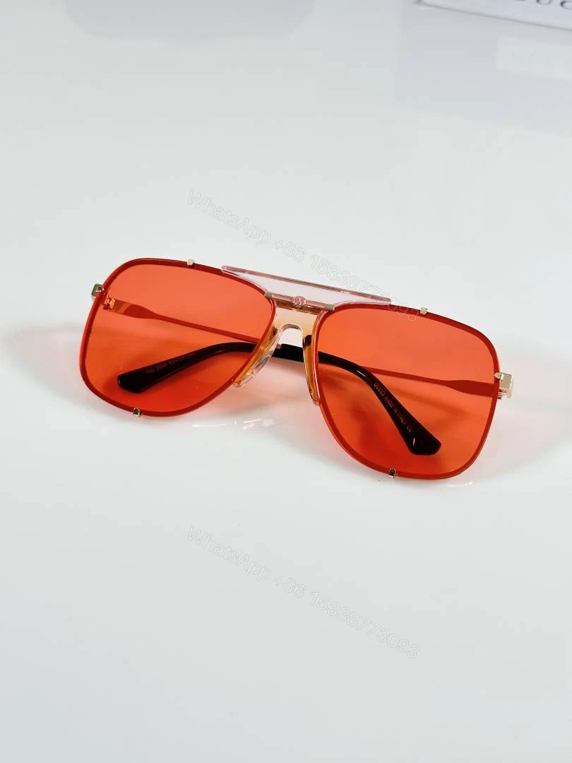 View 3 of First Copy Gucci GG2098 Sunglasses Gold Red