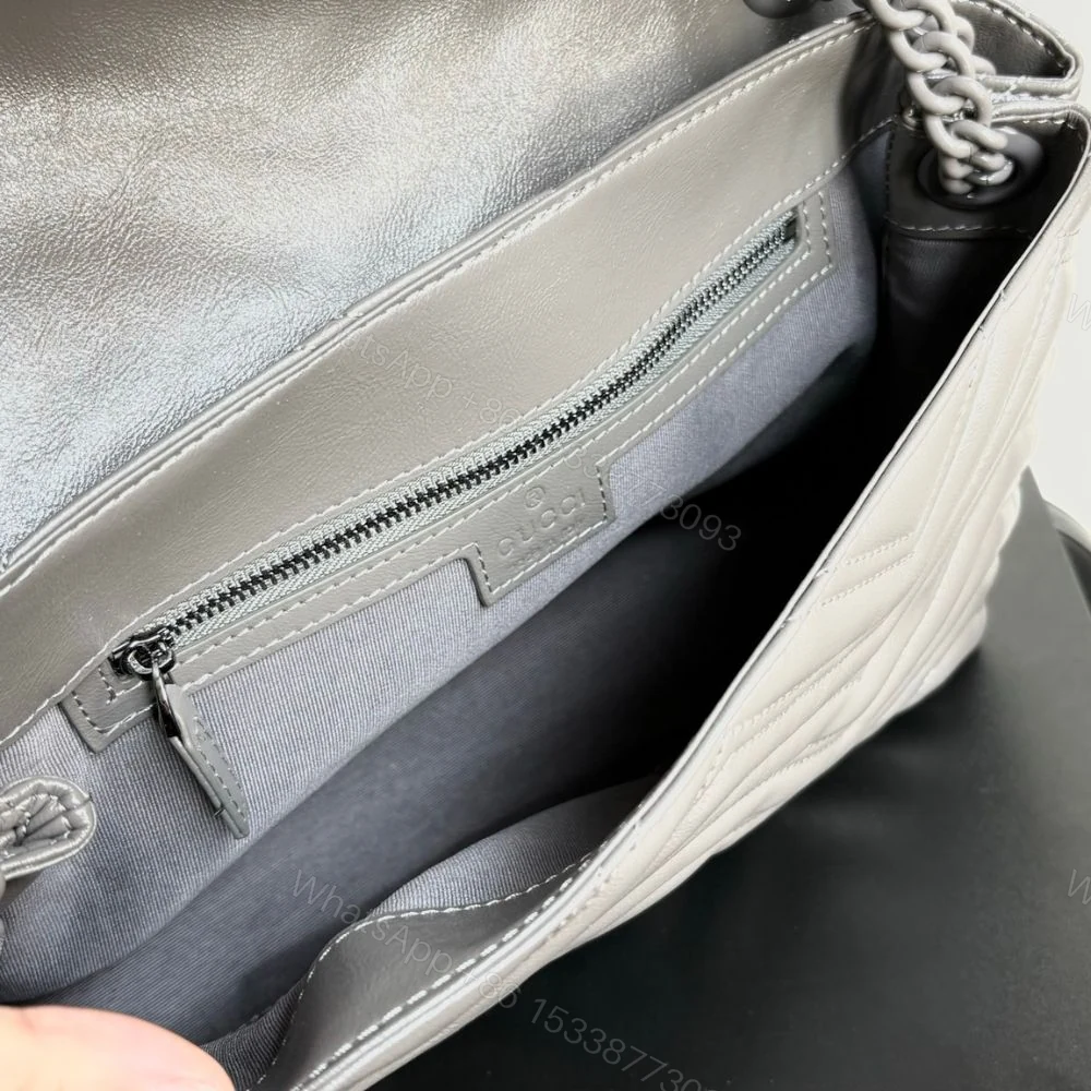 View 7 of Gucci Marmont Medium Shoulder Bag Gray 31Cm