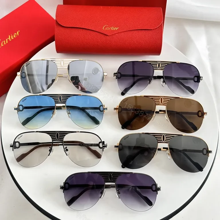 View 5 of Cartier-Inspired Aviators: Luxe Gradient Polarized Sunglasses