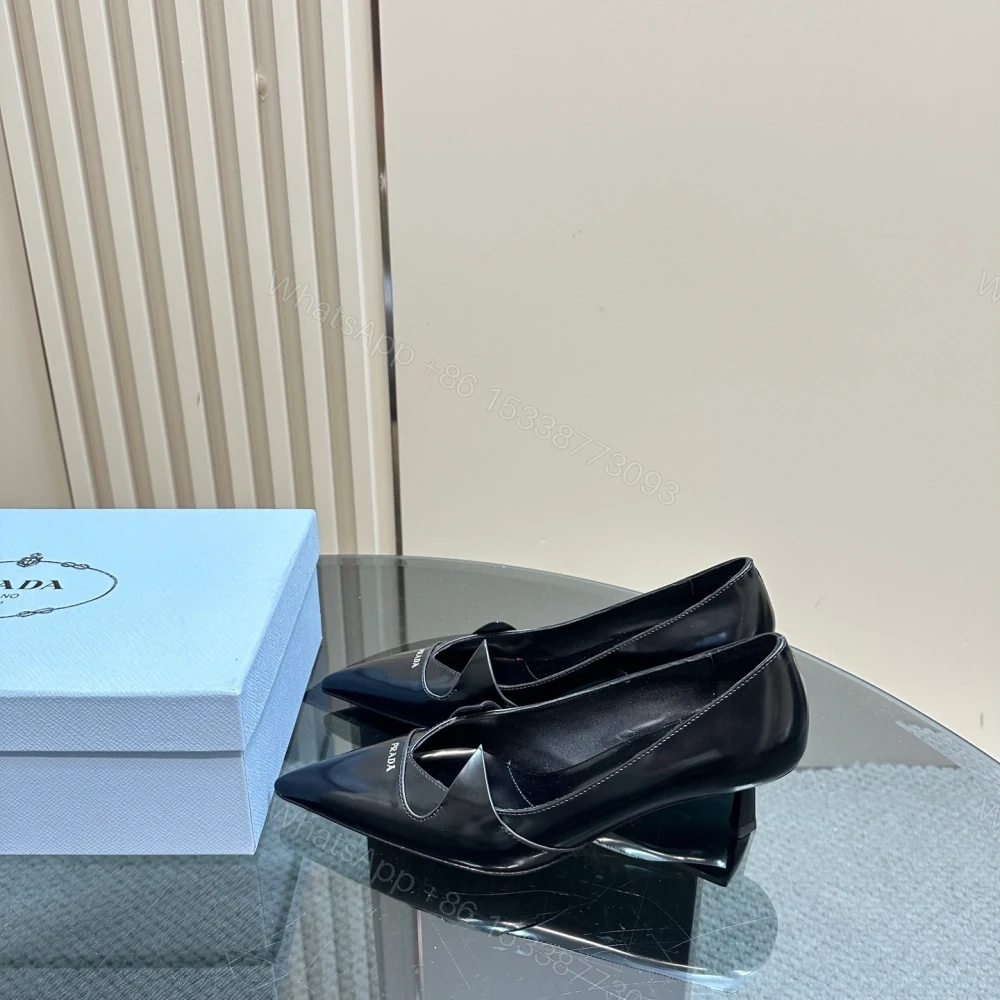 View 2 of 高仿Prada*1I976N尖頭走秀款高踭鞋5.5CM黑色免檢版