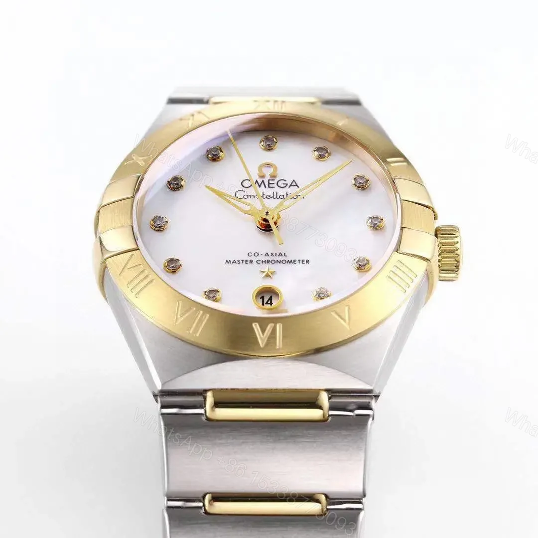 View 3 of Omega Constellation 29mm Women’s Watch V6 Version Two-Tone Stainless Steel and Gold White Dial with Diamond Markers