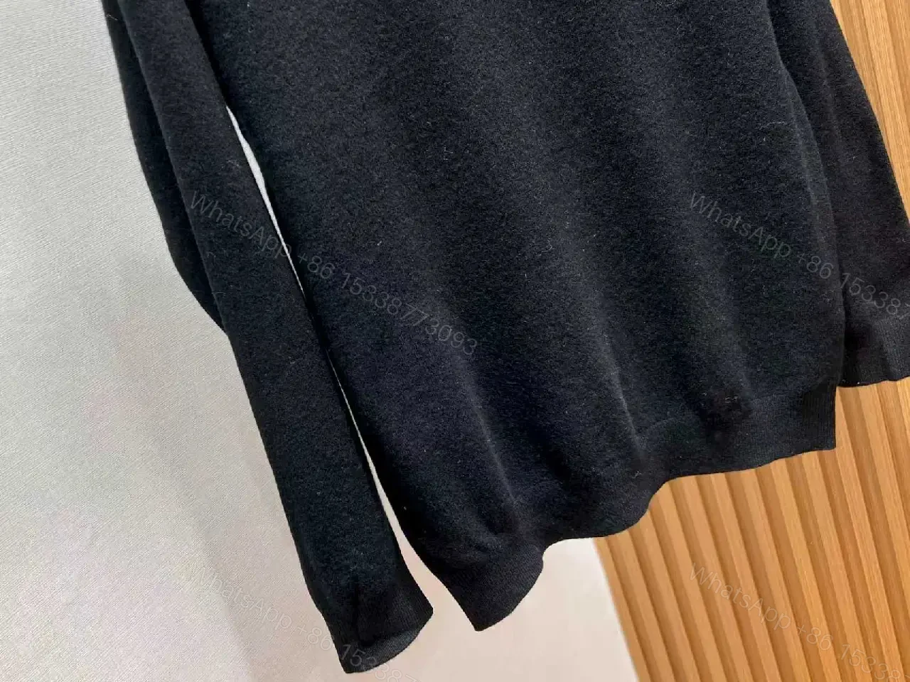 View 8 of Black Wool-Blend Knit, Subtle Logo, Premium Everydaywear