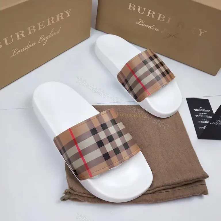 View 3 of Iconic Burberry Check Slides: Luxury Comfort Footbed
