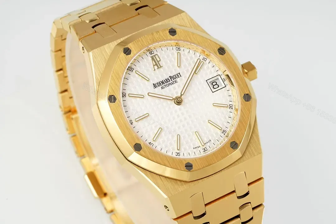 View 2 of Audemars Piguet Royal Oak 15202 Gold Watch with Petite Tapisserie Dial