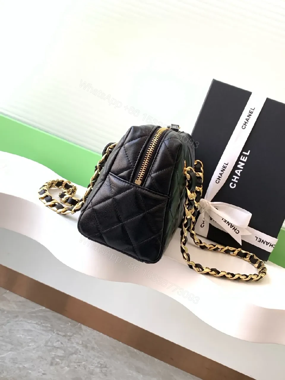 View 5 of Chic Quilted Black Bag with Gold Chain â€“ Designer-Inspired Crossbody