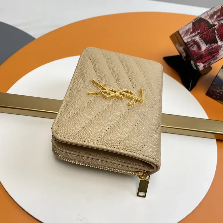View 7 of Chic Quilted Wallet on a Chain with Gold Hardware