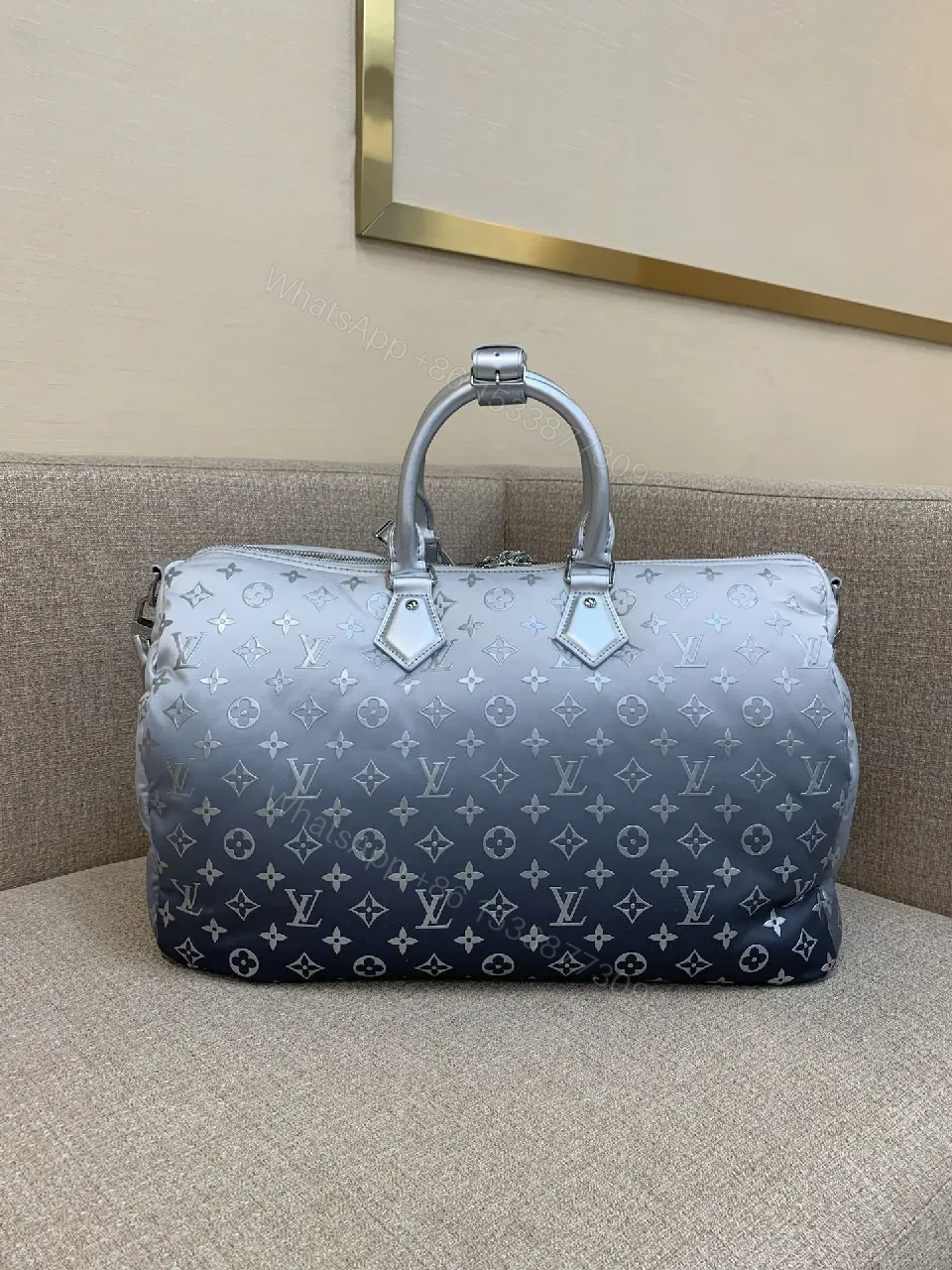 View 6 of Gradient Monogram Duffel: Suave Canvas, Floral Accent Bag