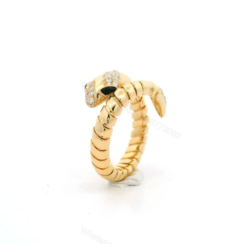 View 4 of 18K Yellow Gold Bvlgari Serpenti Tubogas Ring
