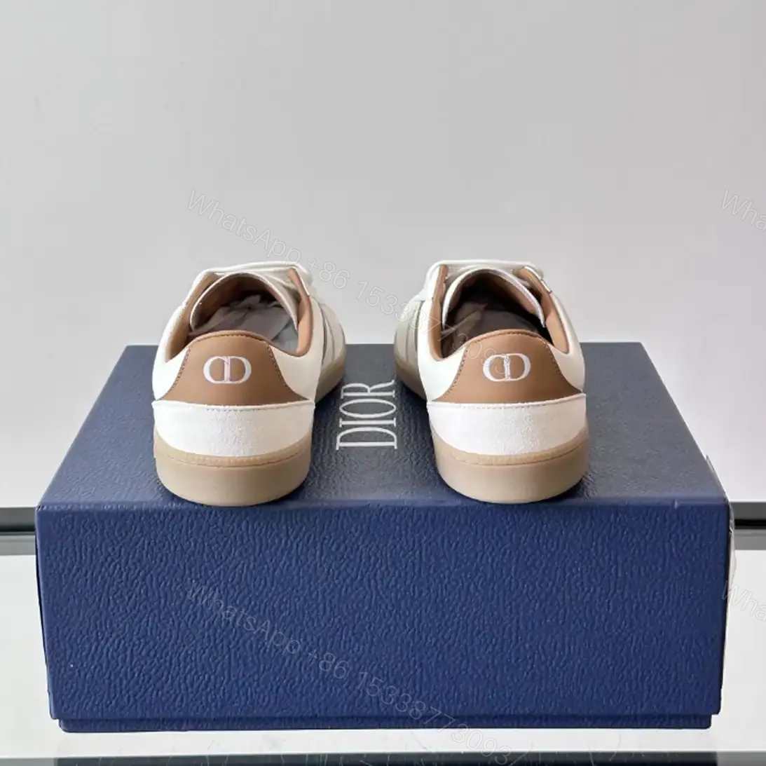 View 4 of DIOR B01 MATCHPOINT SNEAKERS COGNAC AND WHITE SMOOTH CALFSKIN WITH WHITE SUEDE – CD226