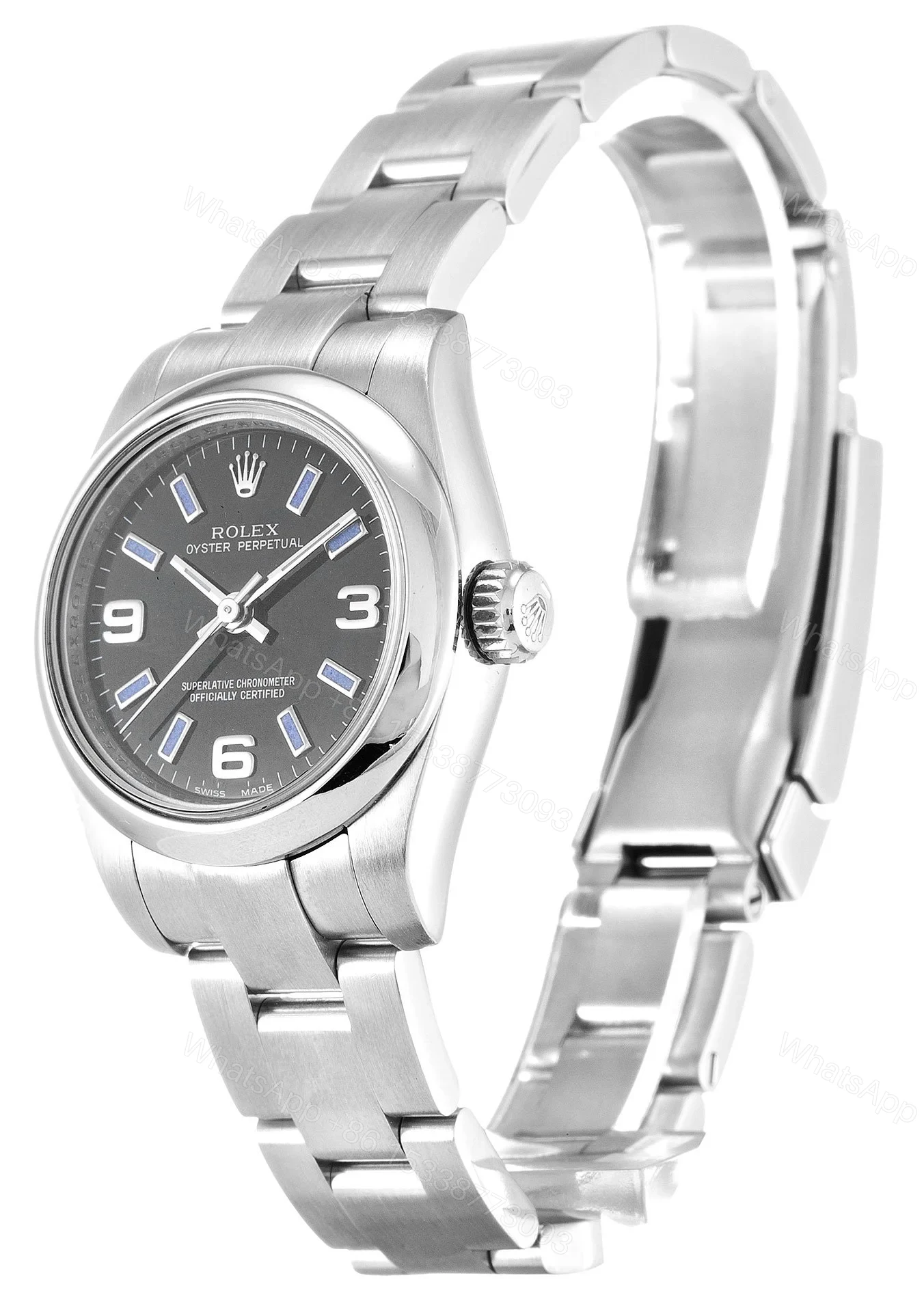 View 2 of Replica Rolex Oyster Perpetual Lady Black Dial 176200 26 mm