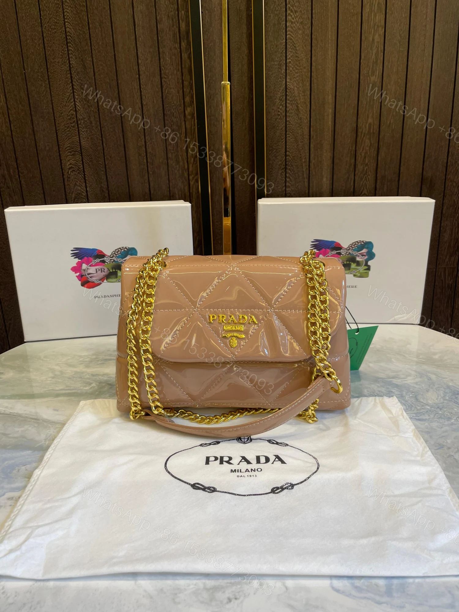 View 2 of FIRST COPY Prada leather spectrum shoulder bag