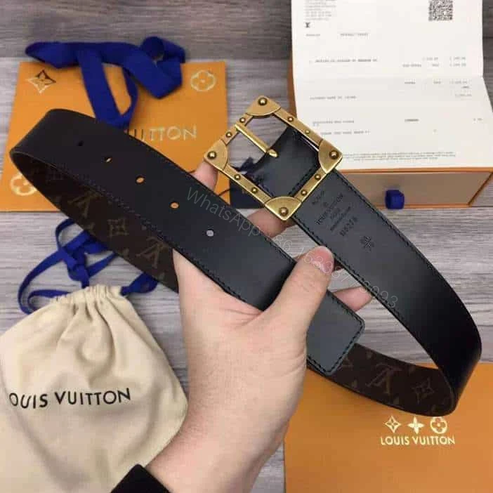 View 5 of LOUIS VUITTON PYRAMIDE FRAME 40MM REVERSIBLE BELT – B166