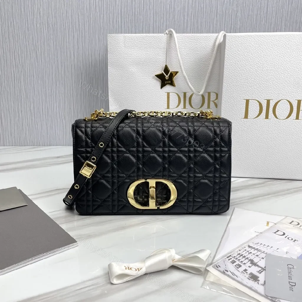 Gold-Studded Quilted Crossbody: Black Calfskin, Luxe Yet Practical — view 1