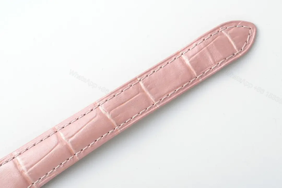 View 8 of F1 Factory Cartier 33mm Blue Balloon Watch with Pink Dial and Leather Strap