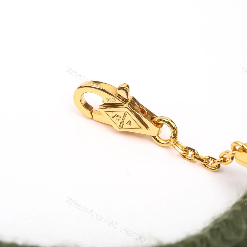 View 5 of 高仿首飾VanCleef&Arpels*RP7SC00三葉草祖母綠黃金手鏈