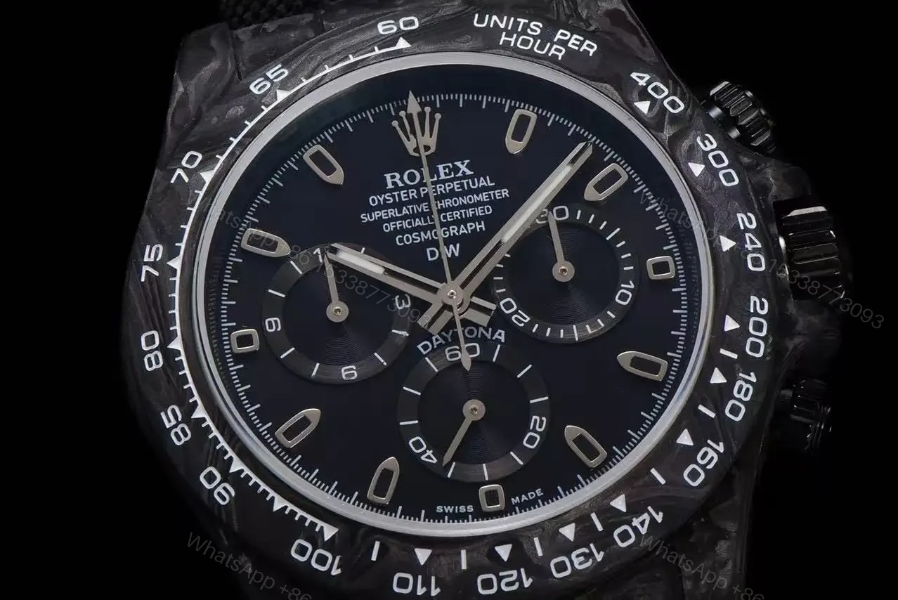 View 8 of Replica DiW Rolex Daytona Black & Gold Carbon