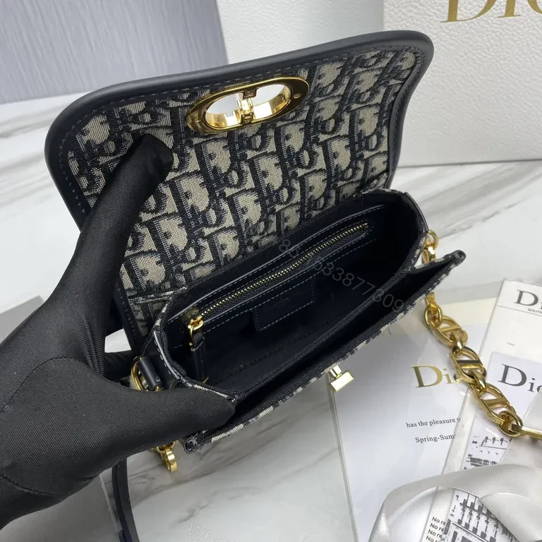 View 3 of Chic Dior Monogram Crossbody with Gold Hardware