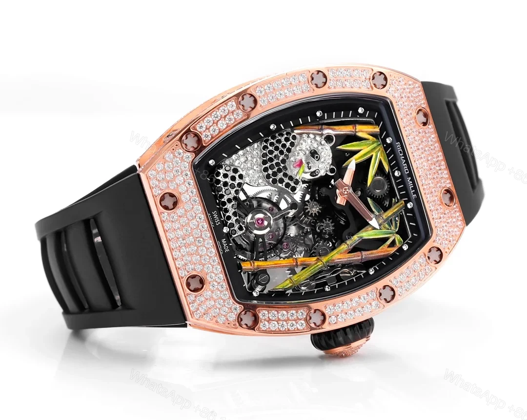 View 4 of Richard Mille RM26-01 Panda Tourbillon Watch Diamond Set National Treasure Panda Bamboo Art Dial Mechanical Luxury Edition RM26-01-PND-BAM