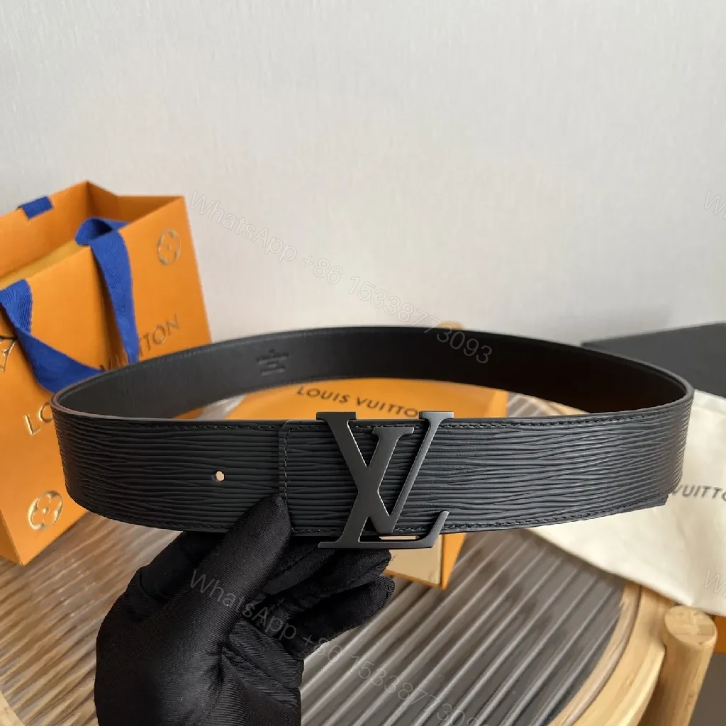 View 9 of Textured Leather Belt: Luxe Metal Buckle, Unisex Style