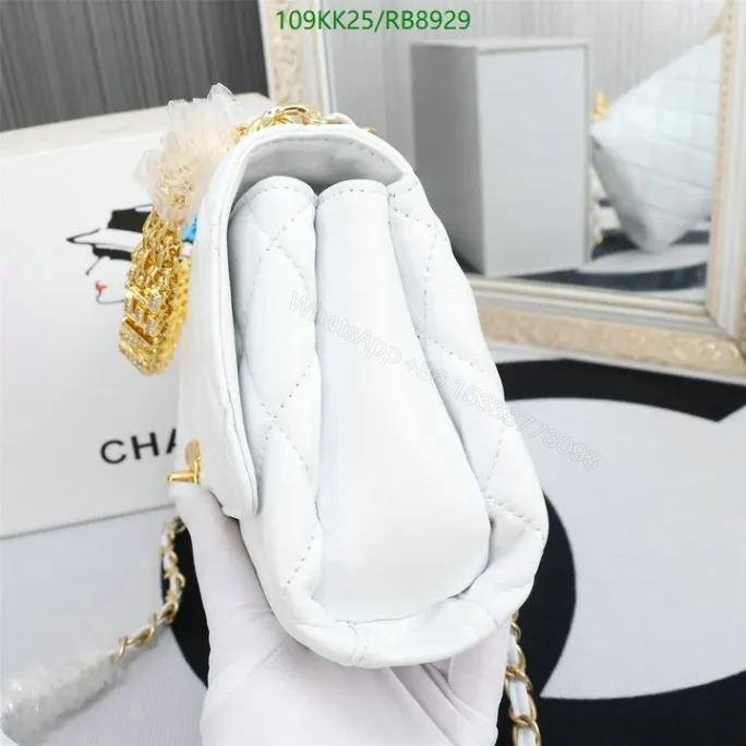 View 7 of Chanel Knockoff Quilted Red Classic Flap Bag RB8929