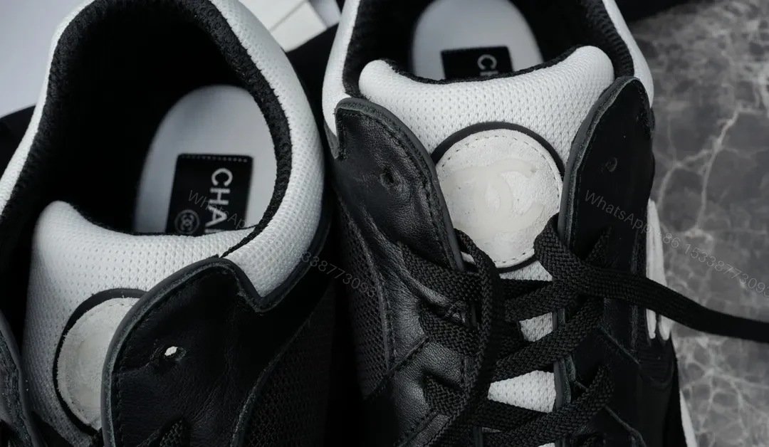 View 2 of Black & White Leather-Luxe Sneaker: Subtle Designer Comfort