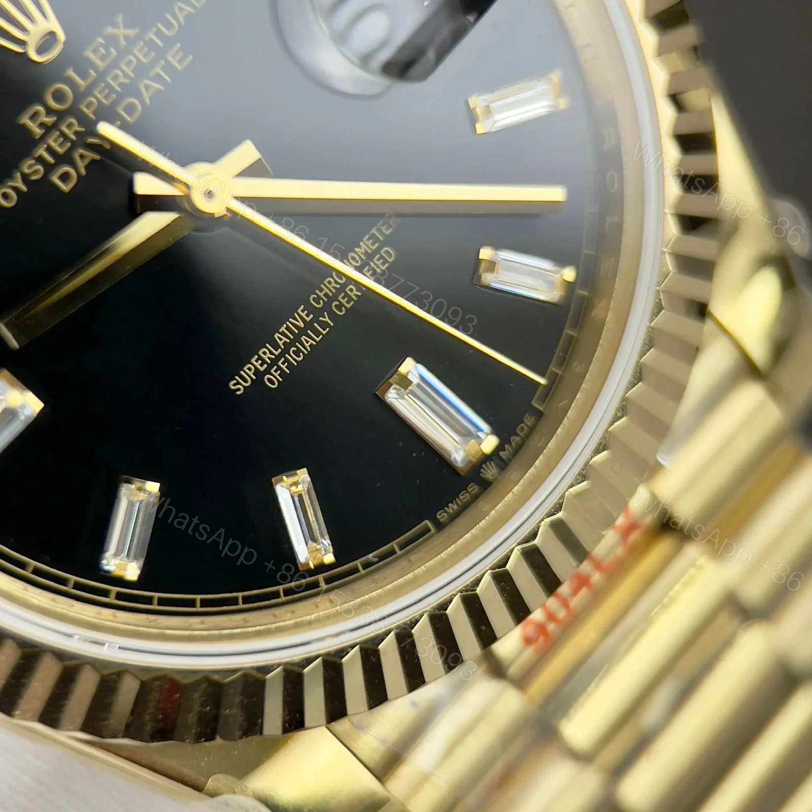 View 6 of Superclone Rolex Day-Date Bright Black Diamond Dial 228238-0004 40 mm