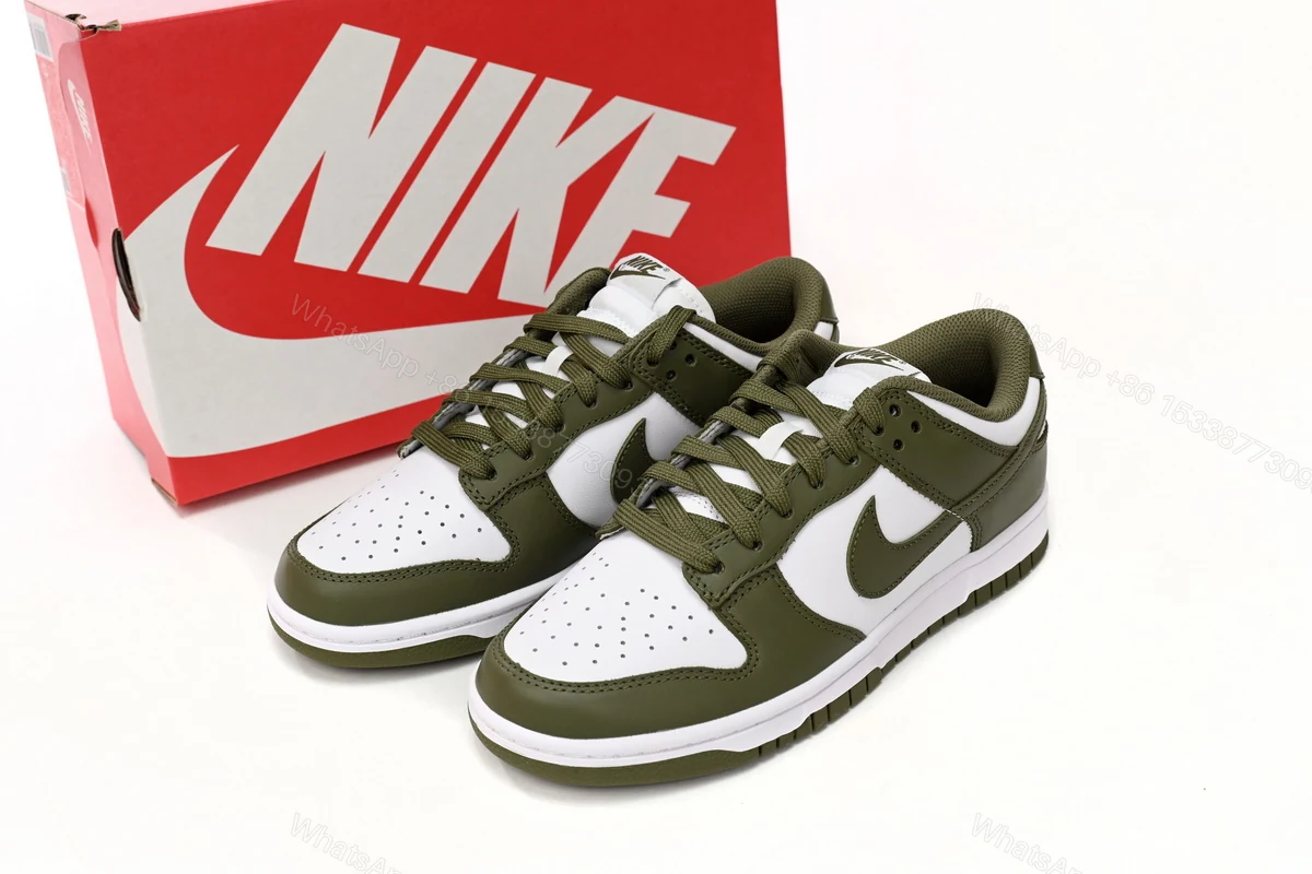 View 3 of Nike Dunk Low White Scattered olive Green DD1503-200