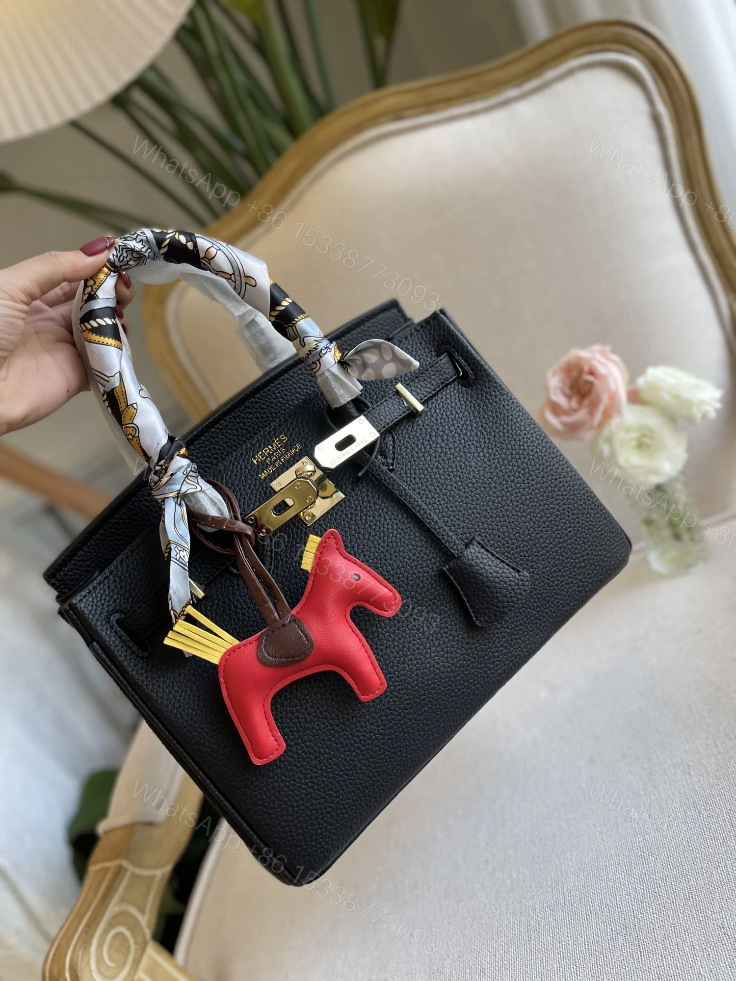 View 2 of HERMES BIRKIN 35 TOGO GOLD HARDWARE BLACK 35CM