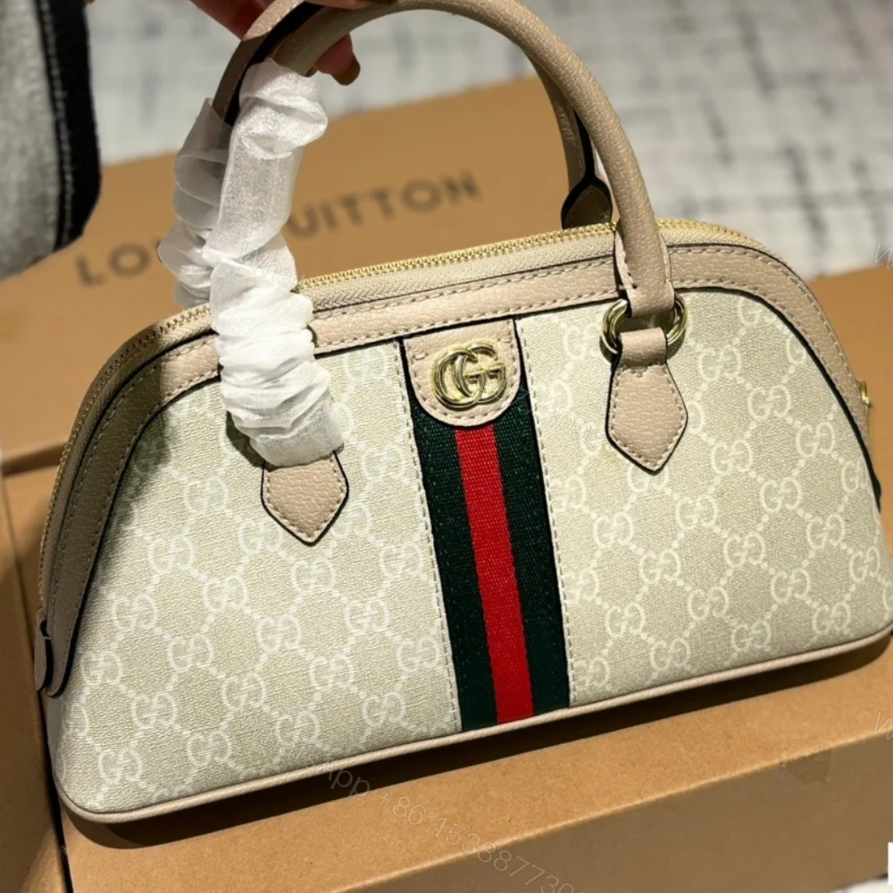 View 2 of Gucci Ophidia Small Top Handle Bag Beige And White 30Cm