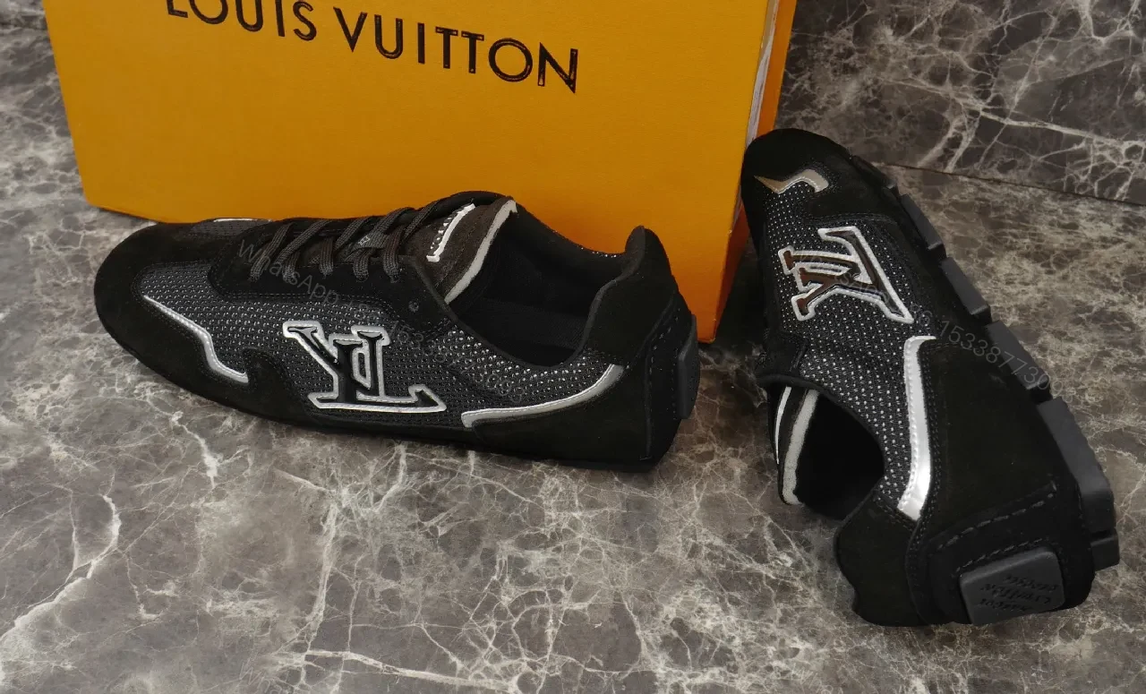 View 6 of Black Suede-Trim Graphic Sneakers: Modern Comfort, Edge