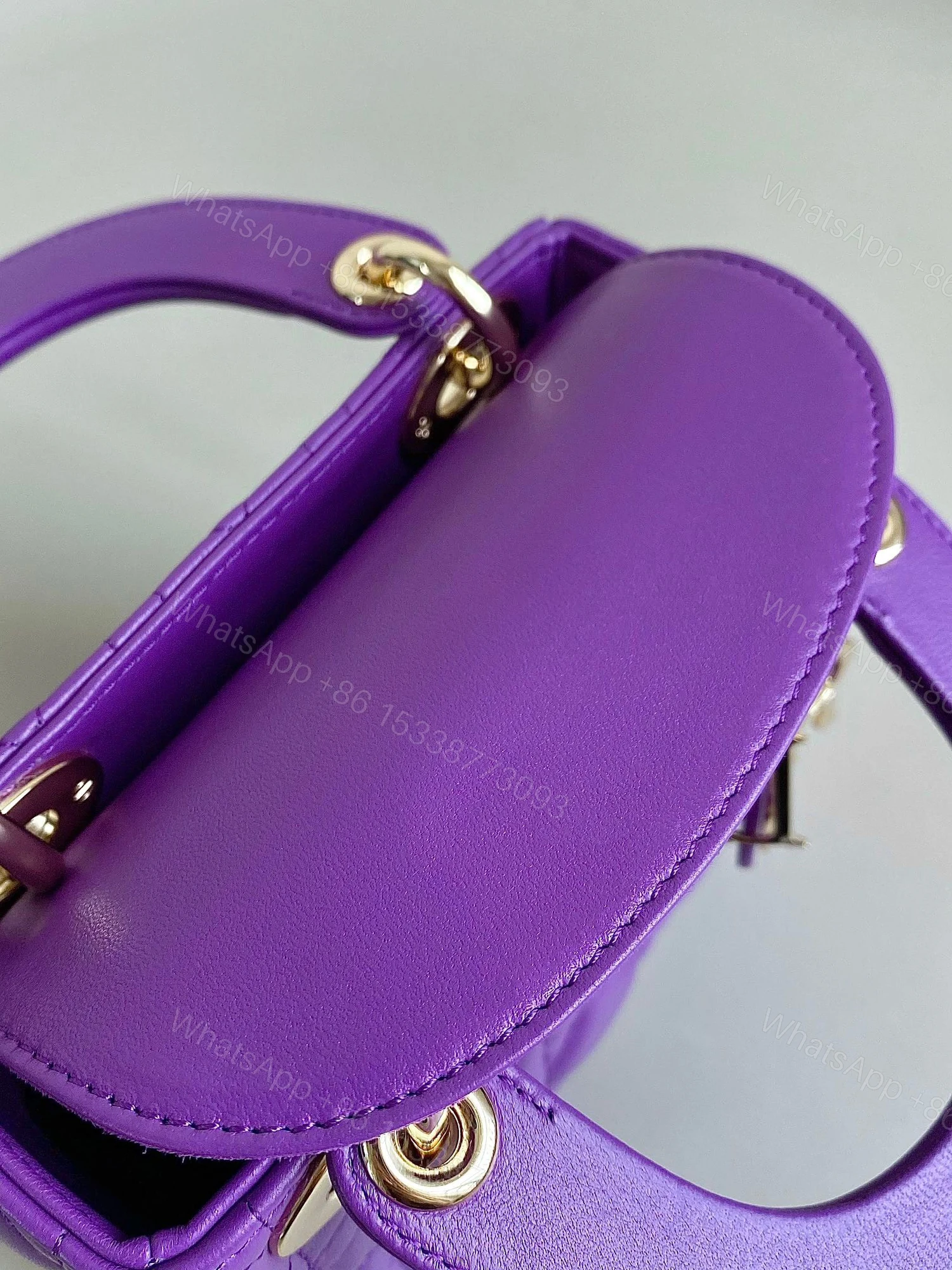 View 6 of Dior Lady Mini Super Quality Women’s Handbag Purple Cowhide 17cm
