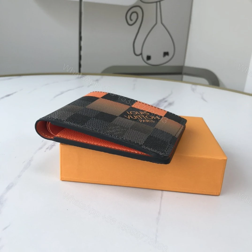 View 3 of Louis Vuitton Multiple Wallet Damier Graphite Giant 3 Card Slot Orange In