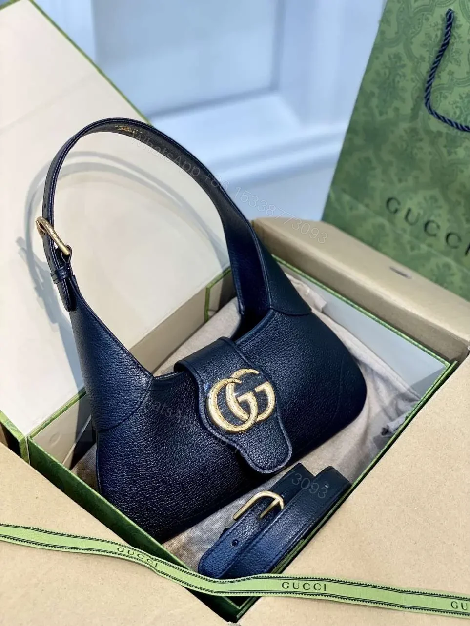 View 2 of Gucci Like Auth Women’s Handbag Black 28cm