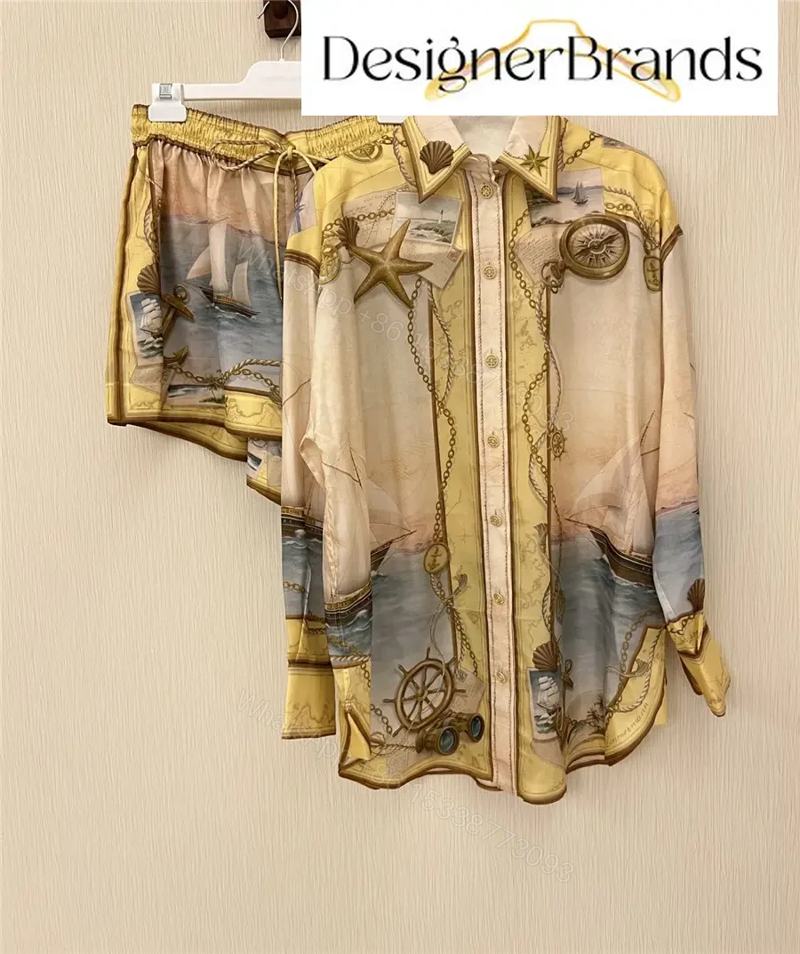 View 6 of Zimmermann Scarborough Relaxed Silk Shirt Set