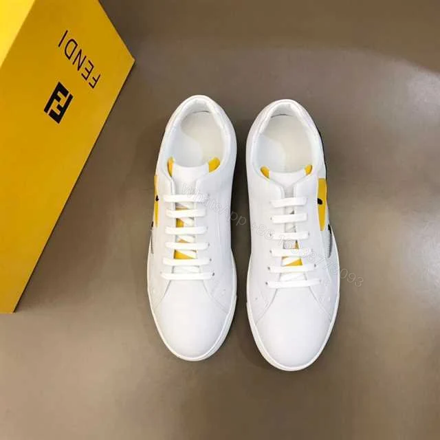 View 7 of FENDI MONSTER EYES LOW-TOP TRAINERS SNEAKERS IN WHITE – FD06