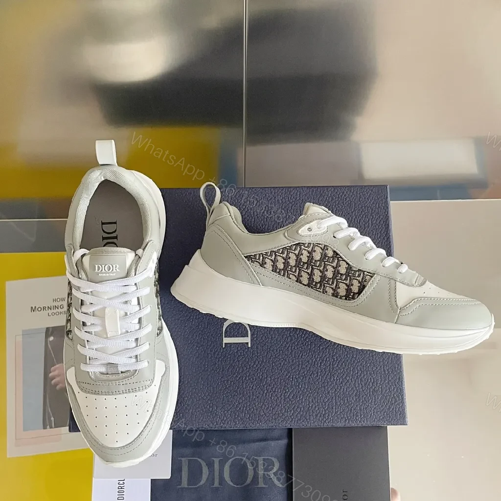 Textured Leather-Trim Luxury Sneakers with All-Day Comfort — view 1