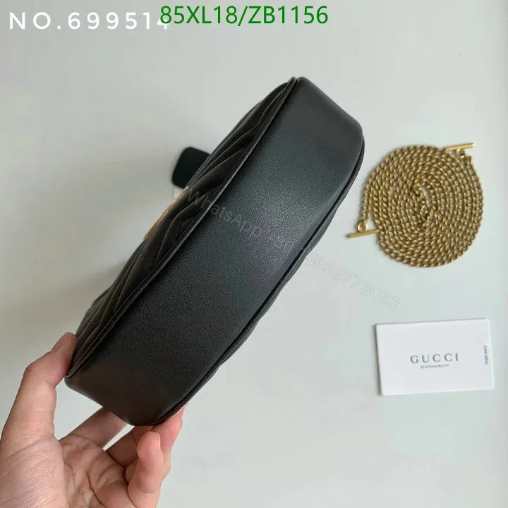 View 8 of GG Marmont Mini Half-Moon Bag Black Gucci Imitation GHM4953